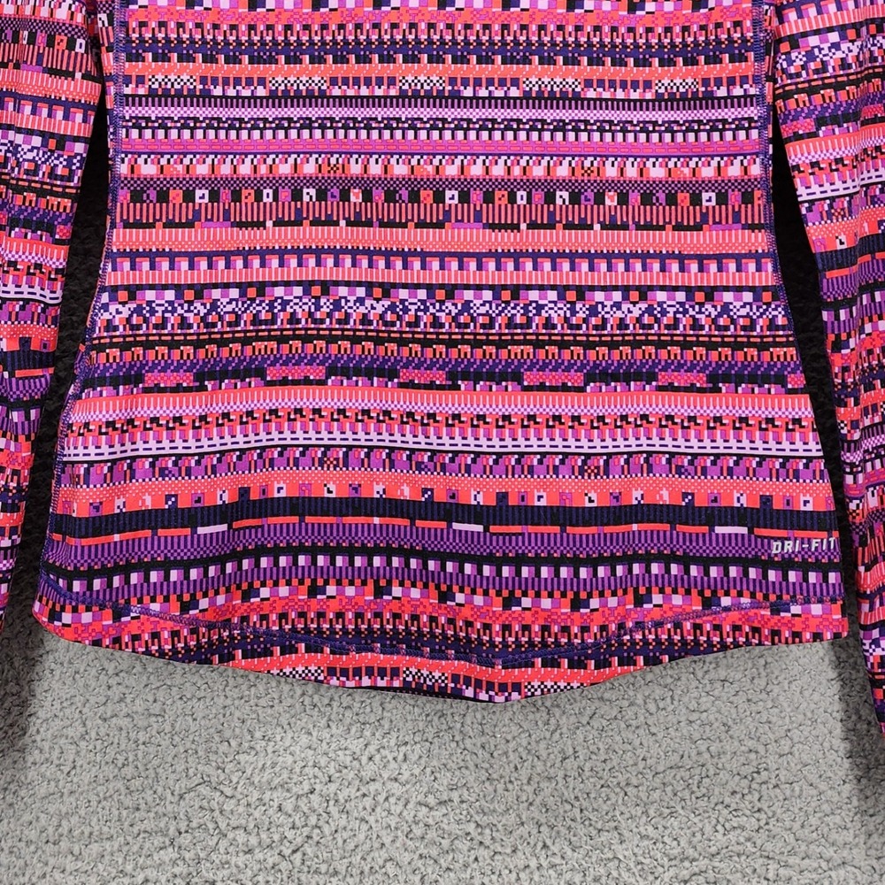 Nike Pro Dri-FIT Womens Small Quarter Zip Pullover Pink Purple Geometric Pattern - Picture 12 of 13